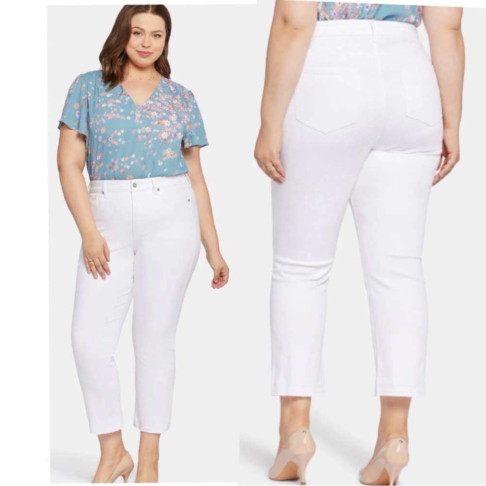 NWT NYDJ Marilyn Straight Ankle Jeans RELEASE HEM IN OPTIC WHITE